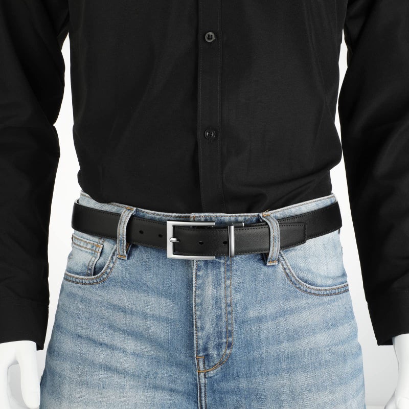 Lavemi Mens Belt Reversible 100% Italian Leather Dress Casual,One Reverse for 2 Colors,Trim to Fit(21863-2 110) - Image 5